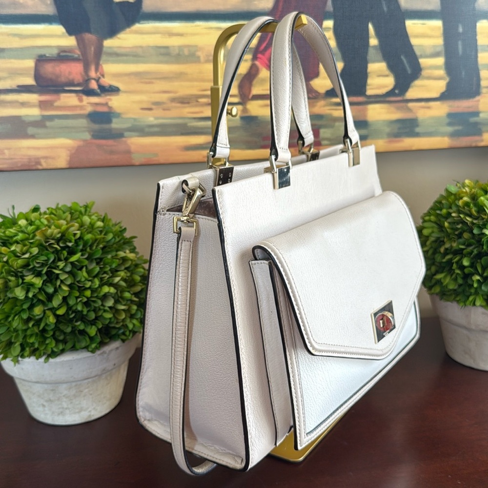 KATE SPADE ♠️ New York "CHANTELLE" WALTER PLACE PEBBLE LEATHER SATCHEL BAG GUC - Picture 5 of 16
